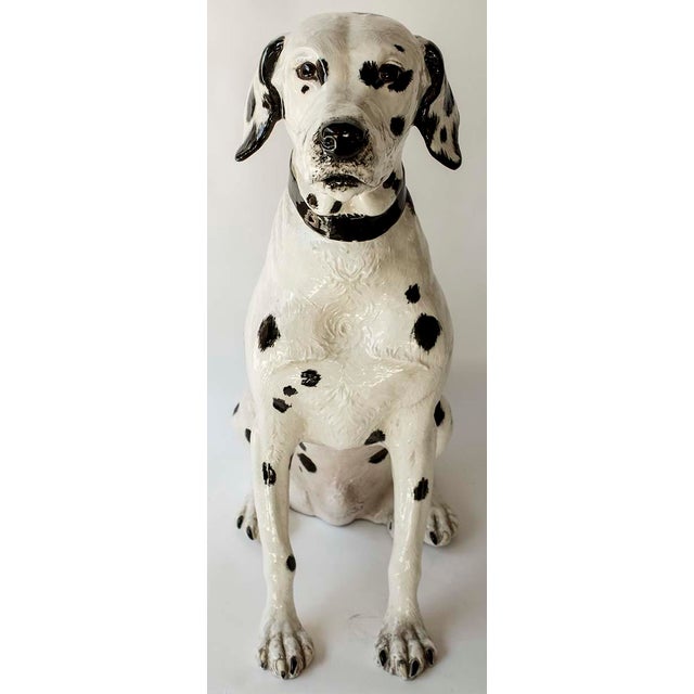 Vintage Porcelain Dalmatian Large & Lifelike Dog Statue Chairish