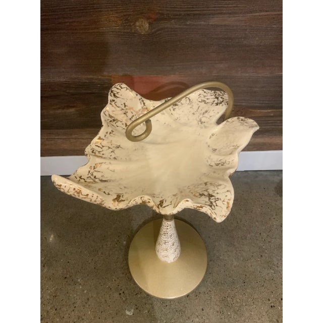 Metal 1950s Capodimonte Gold Leaf Floor Ashtray Stand For Sale - Image 7 of 11