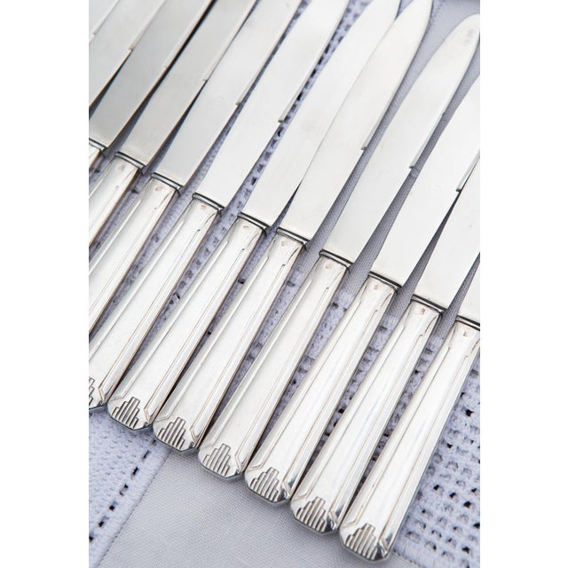 French Art Deco Style Table and Appetizer Knives for 12 from DAM, 1940s, Set of 24 For Sale - Image 4 of 9