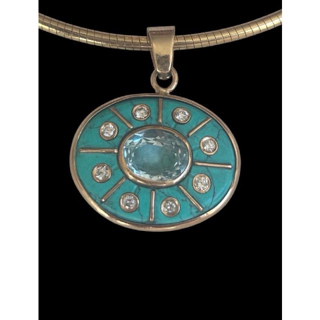SOL Pendant Turquoise, Blue Topaz, Diamonds, 14k Gold The S O L line was developed around the idea of honoring oneself and...