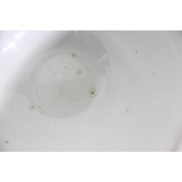White Antique 11” White Ironstone Mixing Bowl Dresden White Granite Country Farmhouse Made in Usa For Sale - Image 8 of 11