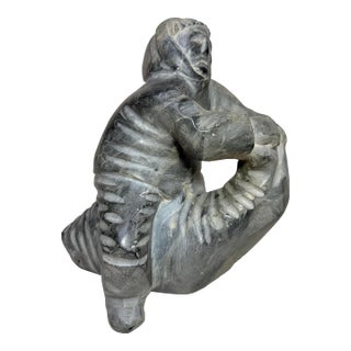 Large Antique Carved Soapstone Canadian Eskimo Walrus Sculpture Inuit Statue For Sale