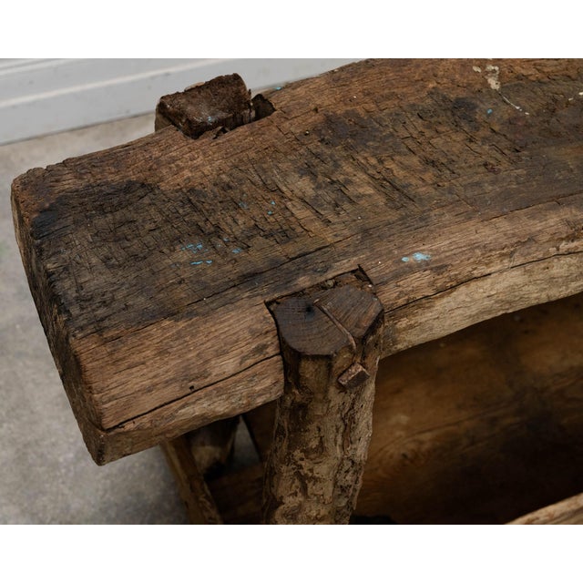 Antique Primitive Oak Workbench, 1880 For Sale - Image 5 of 9