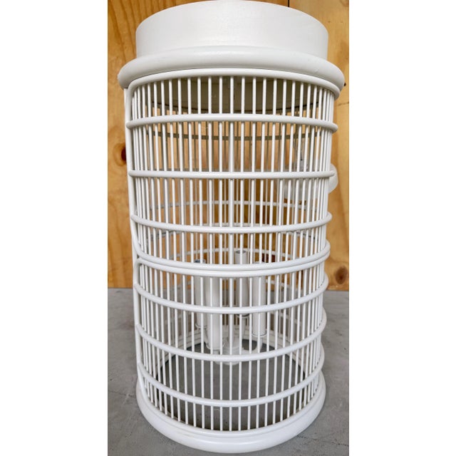 French Modern Wrought Iron White Lantern, Sold Individually, 4 Available France, Circa 1950s A rare find, Made in France...