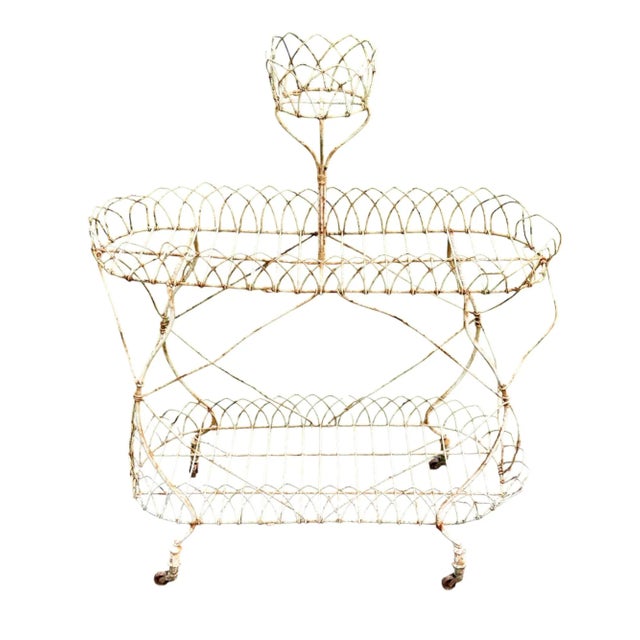 Antique French Victorian Wire Three- Tier Planter For Sale - Image 9 of 13