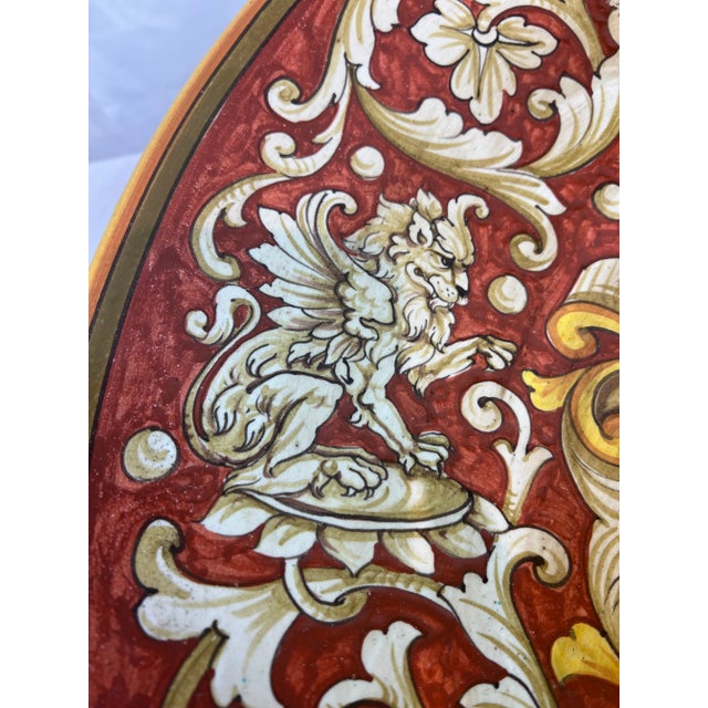1990s Italian Hand Painted Round Ceramic Plates - a Pair For Sale In Dallas - Image 6 of 13