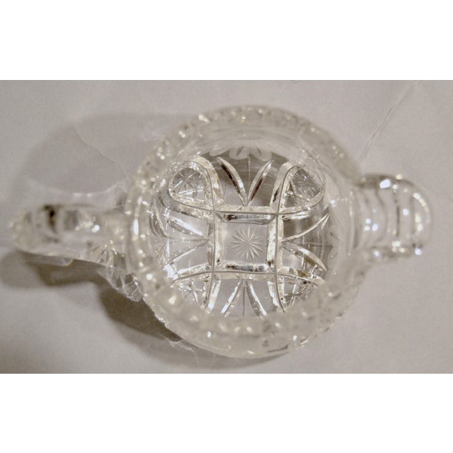 Early 20th Century American Brilliant Period Etched Cut Crystal Creamer Jug Pitcher For Sale - Image 9 of 12
