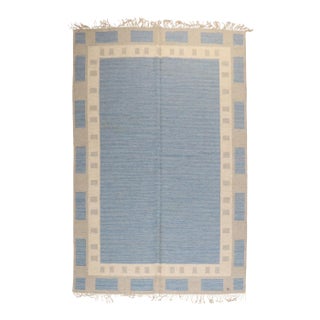 Vintage Zabihi Collection Abstract Swedish Kilim Signed by MA - 6'6" x 10'3" For Sale