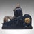 1930s Large Vintage Figural Mantle Clock, French, Onyx, Pair of Garnitures, Art Deco For Sale - Image 5 of 12