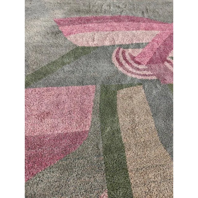 Postmodern Hand-Knotted Wool Rug, India, 1990s For Sale - Image 11 of 12