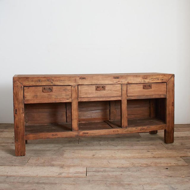 Rustic Antique Rustic Elm Haberdashery Kitchen Island Sideboard For Sale - Image 3 of 14
