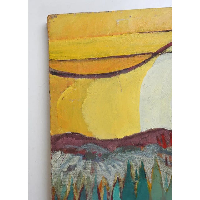 Vintage Modernist Horses in Landscape Painting For Sale In Seattle - Image 6 of 8