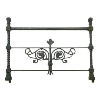 Mid 20th Century Reclaimed Cast Iron Double Griffin Fence Section For Sale