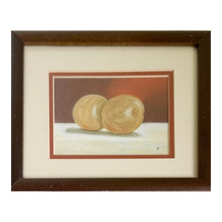 Vintage Apple Still Life, Original Artwork, Framed For Sale