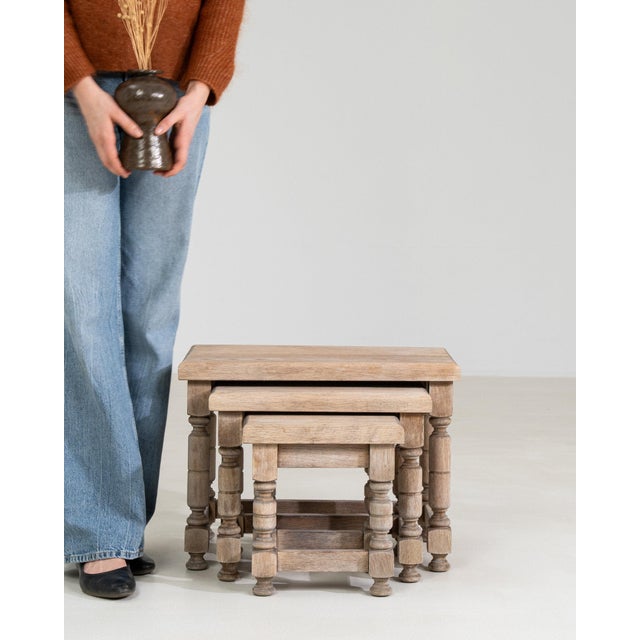 This piece carries genuine presence, its natural bleached oak, turned blocks immediately setting the tone for the piece....