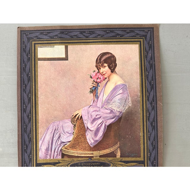 1920s Art-Deco French Magazine l'Illustration 1926 Cover: Young Woman With Flowers Portrait Lithograph For Sale - Image 5 of 5