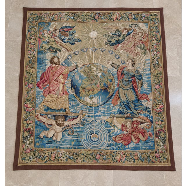 Vintage Figural Celestial Tapestry With Angels For Sale In Los Angeles - Image 6 of 6