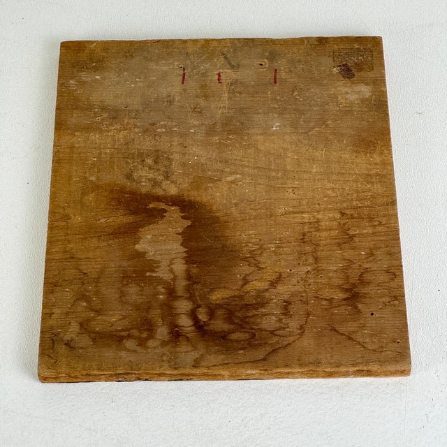 Wood Stunning Antique Folk Art Oil on Board Painting of Boston Terrier Dog For Sale - Image 7 of 7