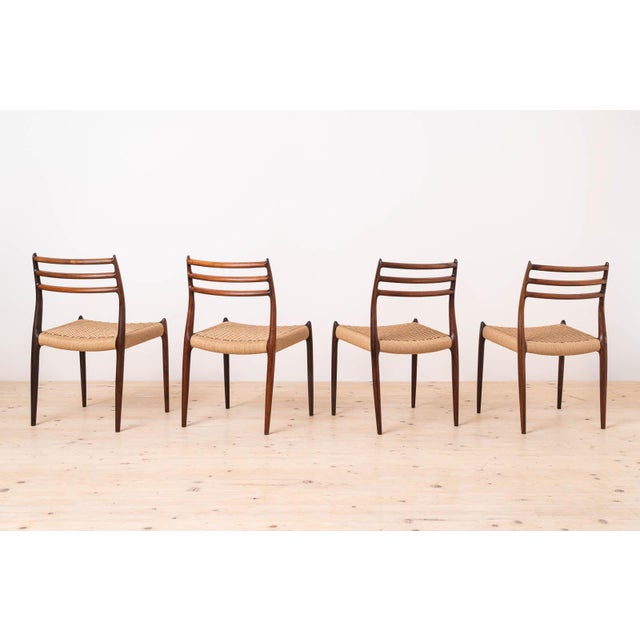 Mid-Century Modern Vintage Dining Chairs by Niels Otto Møller, Denmark, 1960s, Set of 4 For Sale - Image 3 of 16