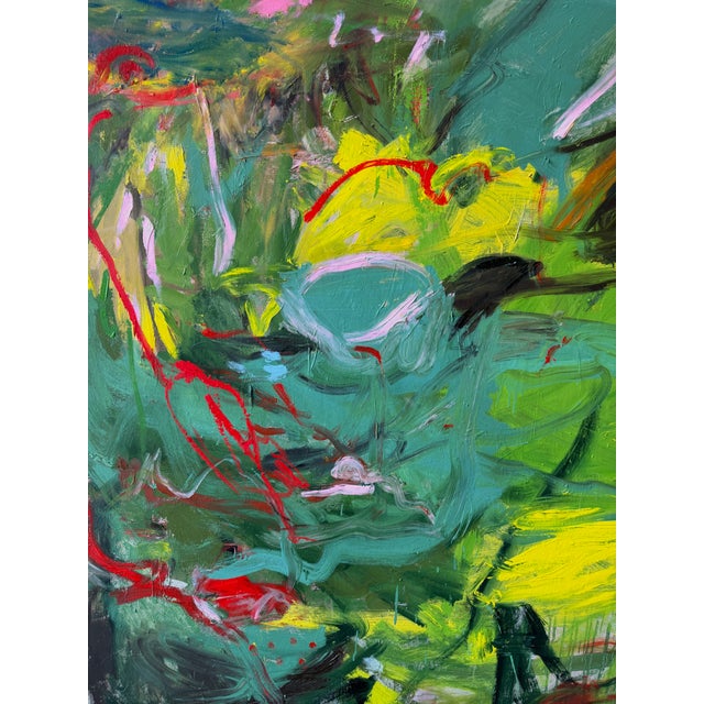 Contemporary Abstract Oil on Canvas "Summer Queen" by Petra Schott For Sale - Image 6 of 9