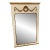 Mid 20th Century Italian Console Wall Hall Painted Gold Gilt Mirror W/Wreath & Garland For Sale