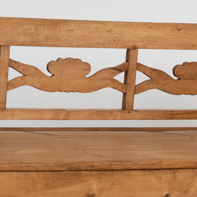 19th Century Swedish Pine Bench With Storage For Sale - Image 6 of 18