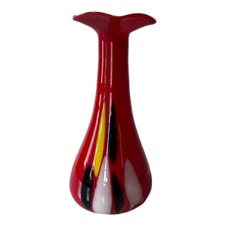 Fulvio Bianconi Art Glass Vase Venini Murano 1960s Italy Md Century Modern For Sale