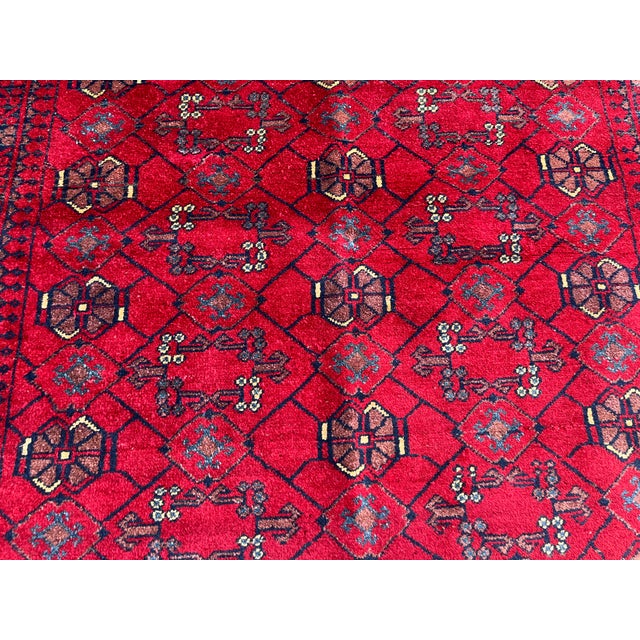 Vintage Afghan Khal Mohammadi Turkmen Gul Rug - 5'10" X 4'4" For Sale - Image 10 of 12