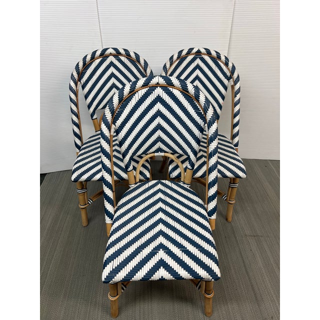 French Serena & Lily Riviera Bistro Chairs, Set of Three For Sale - Image 3 of 12