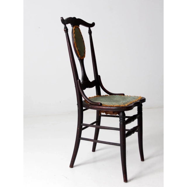 Antique Victorian Yoke Back Accent Chair For Sale - Image 9 of 11