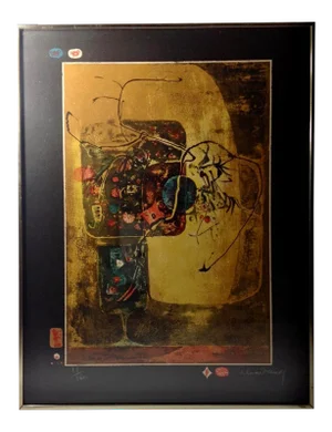 1970s Mid Century Color Lithograph by Hoi Lebadang