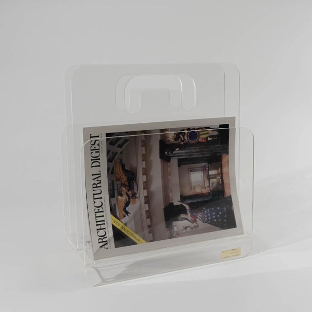 Transparent Vintage Lucite Magazine Rack For Sale - Image 8 of 12
