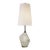 Kelly Wearstler by Visual Comfort Signature Halcyon Accent Cordless Table Lamp in Alabaster with Linen Shade For Sale