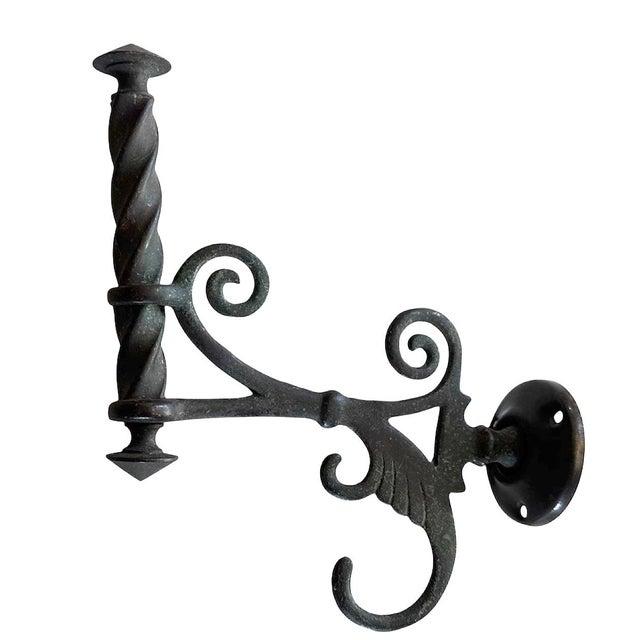 These have just the right beginning of verdigris patina peeing thru the old black paint. Great cast detail. Entry,...