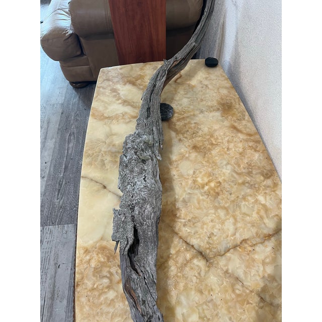 Stone Gray 1854 Big Burn Ghost Forest Large 4-Foot Ribbon Grain Architectural Sculpture For Sale - Image 8 of 9