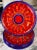 Made in Italy La Giara Hand Painted Sicilian Fuoco Plates - Set of Four For Sale - Image 12 of 13