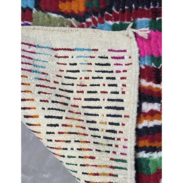 Moroccan Colorful Boujad Wool Rug - 254 X 78 Cm For Sale In Cleveland - Image 6 of 6