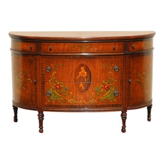 Early 20th Century Blackhawk Furniture Co. Louis XV Style Hand-Painted Sideboard Buffet Cabinet For Sale