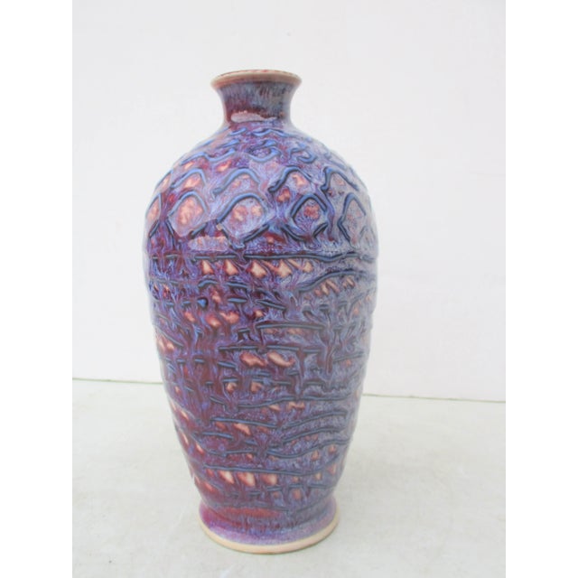 Studio Flambe Glaze Vase For Sale - Image 4 of 9