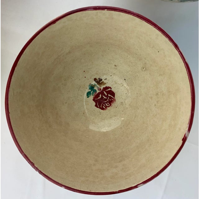 Mid 20th Century 19th Century Spongeware Hand Painted Bowls - Set of 4 For Sale - Image 5 of 11