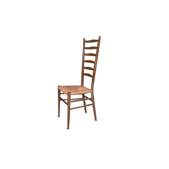 Wood 1960s Vintage Gio Ponti Style Italian Ladder Back Chairs - Set of 4 For Sale - Image 7 of 11