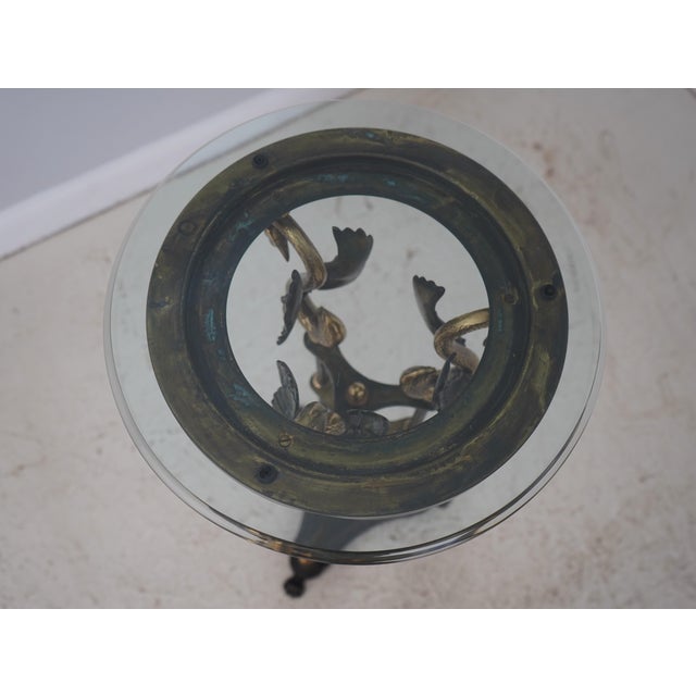 Neoclassical Maitland Smith Neoclassical Swan Form Glass Top Pedestal For Sale - Image 3 of 11