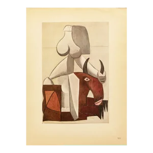 1946 After P. Picasso "The Kidnapping of Europe", Period Second Edition Offset Lithograph