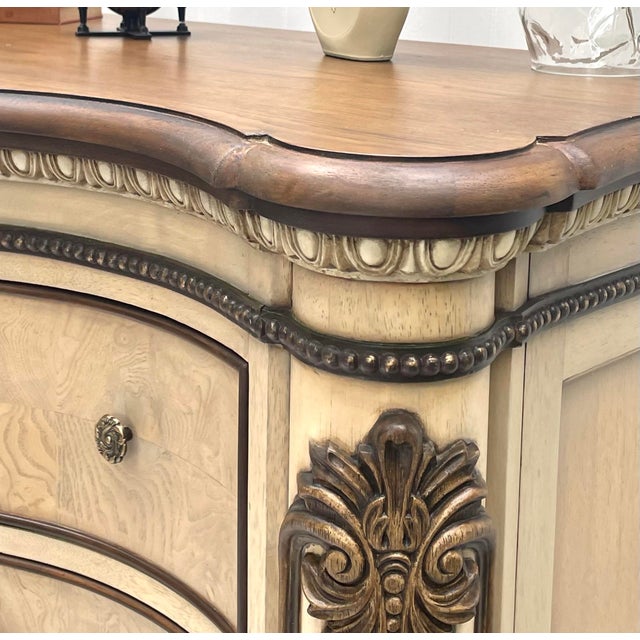 1960s Refinished French Provencial Ash Burl Dresser For Sale - Image 5 of 10