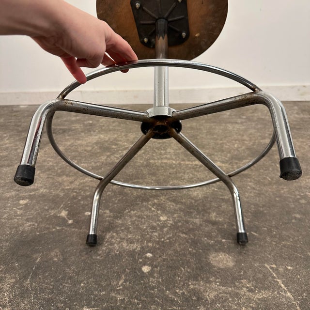 Mid Century Modern Workshop Task Stool Made in Italy For Sale - Image 12 of 12