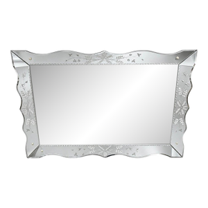 Large Vintage Venetian Style Etched Glass Wall Mirror