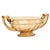 Art Deco fruit bowl or centerpiece made of amber-colored pressed glass—specifically the oval version of the "Noémie"...
