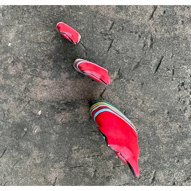 Vintage Hand-Painted Wooden Folk Art Cats- Set of 3 For Sale - Image 4 of 10