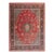 1940s Red Medallion Antique Persian Sarouk Rug 7'9"x 10'6" Handknotted Wool Carpet For Sale