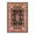 Art Nouveau 1990's Floral Pak-Persian Black/Taupe Wool Rug - 6'0'' X 9'0'' For Sale